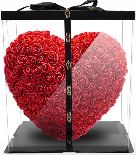 XXL Rose Herz mit ver. farbe 24x24x14 cm, auch weiss, Pink
