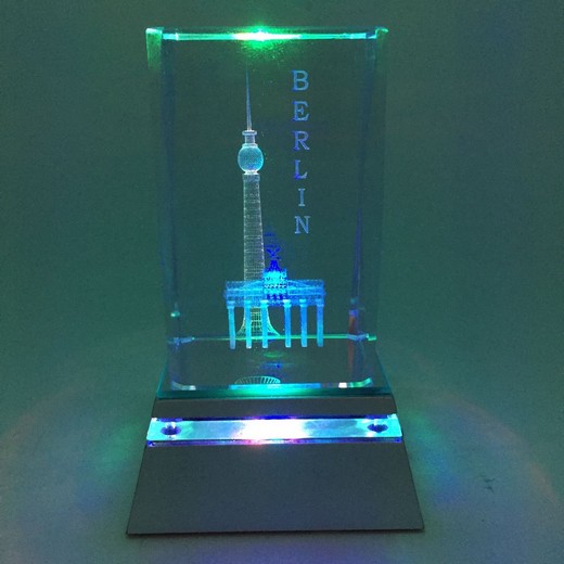 Kristallglas mit 3D Innengravur 5x8mm mit Motiv #100126