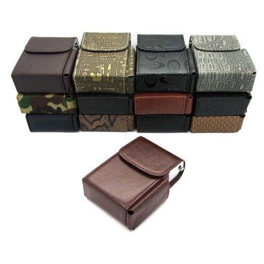 Cigarette box with lighter compartment (assorted colors)