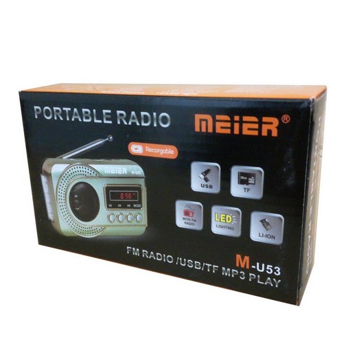 Radio Meier M-U53 USB/TF/MP3 Player LED-Licht inkl. Akku (farbig sortiert)