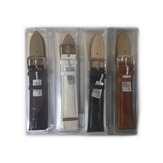 10 Pack 18mm Genuine Leather Watch Straps (Assorted Colors)