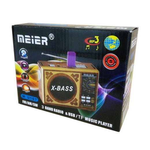 Radio Meier M-U167 USB/TF/MP3 Player 3-Band inkl. Akku (farbig sortiert)