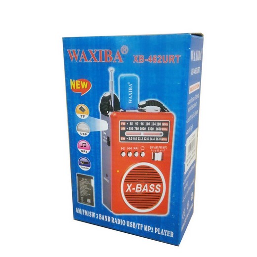 Radio WaxibaxB-462URT USB/SD/MP3/AUX/LED-Lampe/LCD-Uhr 3-Band AM/FM/SW1-3 (farbig sortiert)