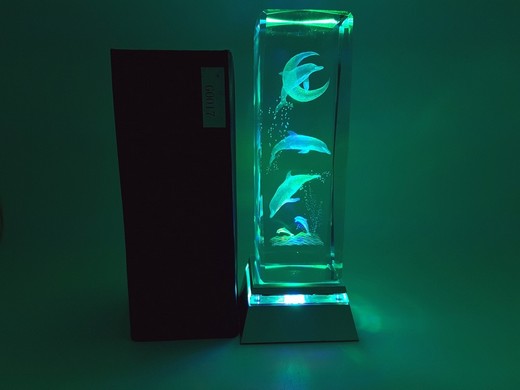 Kristallglas mit 3D Innengravur 5x15mm mit Motiv #G0017