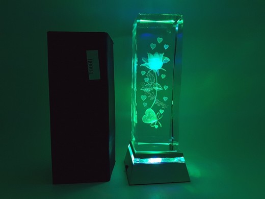 Kristallglas mit 3D Innengravur 5x15mm mit Motiv #H0004