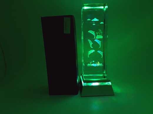 Kristallglas mit 3D Innengravur 5x15mm mit Motiv #D0005