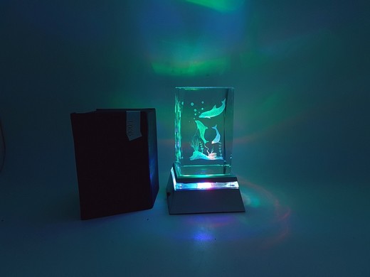 Kristallglas mit 3D Innengravur 5x8mm mit Motiv #U0006