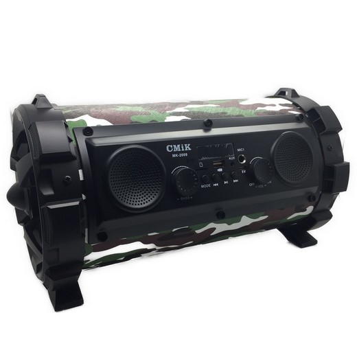 Multimedia speaker with bluetooth,  FM radio,  USB,  micro SD and disco LED MK2009,  33cmx18cmxL