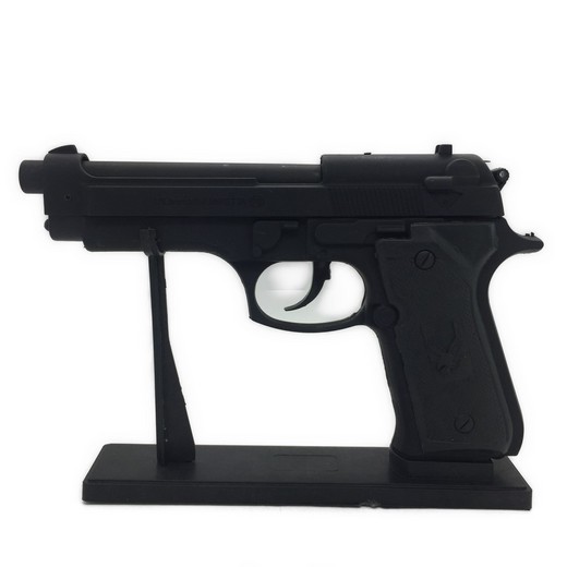 Deko Feuerzeug Pistole 21.5cmx 14cm mit Halterung, schwarz