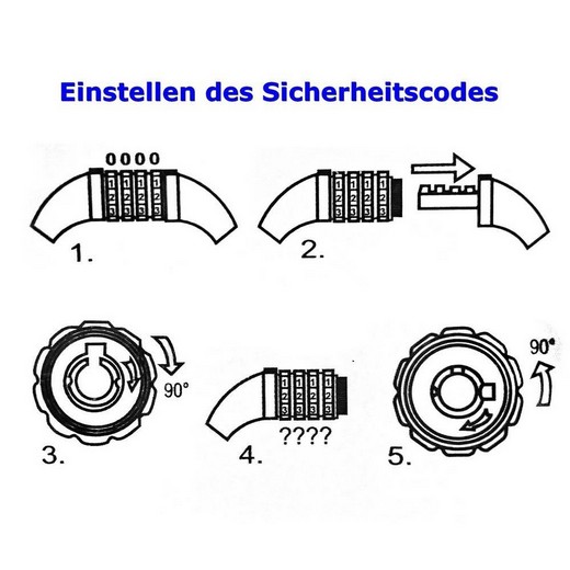 Fahrrad-Zahlenschloss 12x80