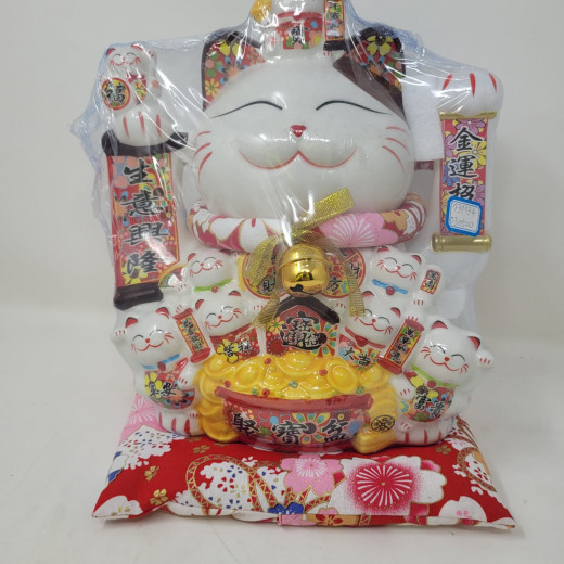 29cm Keramik-Winkekatze Glückskatze Lucky Cat Maneki Neko