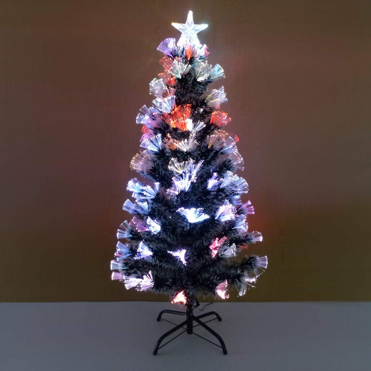 Weihnachtsbaum Schnee weiss Grüne Kiefer Mit LED Beleuchtet Weihnachtsbaum Bunte Lichter LED-Lichterketten Christbaum beleuchtet (90cm)