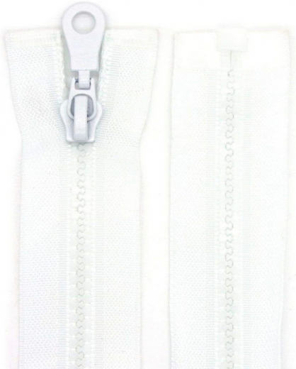 10x Reißverschluss Weiß (101) 50 cm | Kunststoff 5mm Krampe teilbar