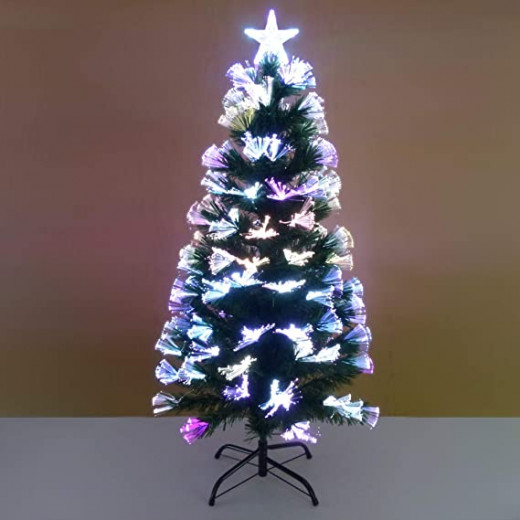 Weihnachtsbaum Grüne Kiefer Mit LED Beleuchtet Weihnachtsbaum Bunte Lichter LED-Lichterketten Christbaum beleuchtet (45 cm)