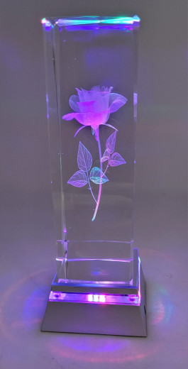 Kristallglas mit 3D Innengravur 5x15mm