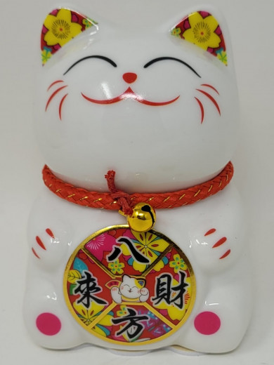 10cm Keramik-Winkekatze Glückskatze Lucky Cat Maneki Neko