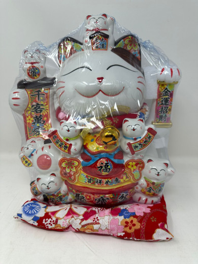 32cm Keramik-Winkekatze Glückskatze Lucky Cat Maneki Neko (neues Modell)