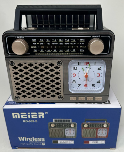 Radio Waxiba M-939BT-S mit Solar USB/SD/MP3/AUX/-Band AM/FM/SW1-3 (farbig sortiert)