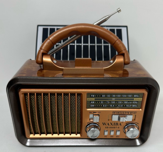 Radio Waxiba M-898BT-S mit Solar USB/SD/MP3/AUX/-Band AM/FM/SW1-3 (farbig sortiert)