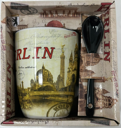 Porzellan Kaffeetasse mit Löffel