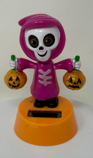 Solar-Wackelfiguren Rosa Totenkopf