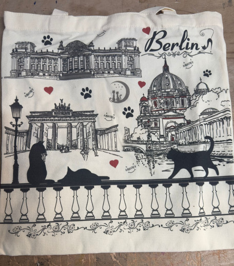 Baumwolltasche 38x42 cm mit Berline motiv.