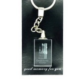 Key ring with 3D plastic glass