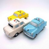 Trabbi als Sparschwein aus Porzellanmm mit Motiv #blau