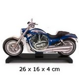 Tischuhr Motorrad Chopper 26x16x4cm BLAU