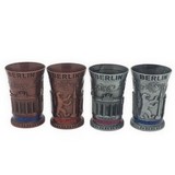 Metall Schnapsglas klar mit Berlin-Motive