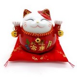 12cm Keramik-Winkekatze Glückskatze Lucky Cat Maneki Neko mit Spardose #131102