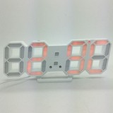 3D LED-Uhr mit Wecker, Kalender und Temperaturanzeige,23x8cm gelb lampe weiss