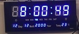 LED - Wanduhr mit Zahlen blau quadratisch digital Uhr Datum Temperatur Alarm (36x15cm) 3615mm #