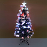 Weihnachtsbaum Schnee weiss Grüne Kiefer Mit LED Beleuchtet Weihnachtsbaum Bunte Lichter LED-Lichterketten Christbaum beleuchtet (90cm)