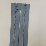 10x Zipper No. 5 (divisible) Plastic 5mm cramp Color 9-Light Gray (316) 50 cm