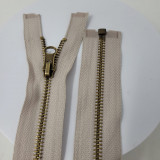10x Reißverschluss Dunkelbeige (308) 60 cm | Metall 5mm (teilbar)