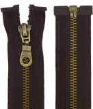 10x Zipper (divisible) metal 5mm color 6-Brown (304) 90 cm