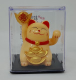 6cm Glückskatze (solarbetrieben) Winkekatze Lucky Cat Maneki Neko #bige