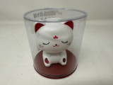 10cm Glückskatze (solarbetrieben) Winkekatze Lucky Cat Maneki Neko #weiss