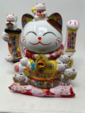 29cm Keramik-Winkekatze Glückskatze Lucky Cat Maneki Neko