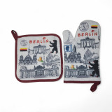 Baumwoll Topflappen Handschuhe mit Berline Motiv.