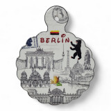 Topflappenaus Keramik mit Berline Motiv. Rund 20cm