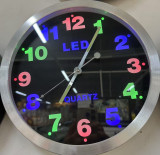 LED wall clock with numbers red square digital clock date temperature alarm (32x32cm) (copy) (copy)