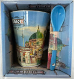 Porzellan Kaffeetasse mit Löffel