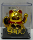6cm Glückskatze (solarbetrieben) Winkekatze Lucky Cat Maneki Neko #Gold