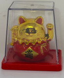 6cm Glückskatze (solarbetrieben) Winkekatze Lucky Cat Maneki Neko #Gold