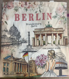 Baumwolltasche 38x42 cm mit Berline motiv.