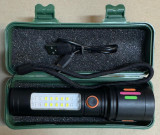 LED Taschenlampe Aufladbar,Extrem Helle Zoombare Taschenlampen mit 5 Lichtmodi & Langer Betriebsdauer
