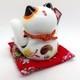18cm Keramik-Winkekatze Glückskatze Lucky Cat Maneki Neko mit  Batterien #131104