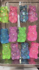 Bär Squishy Gelitzer ver.farbe 5,5cm - Überraschungs Mystery Anti Stress Ball - Tik Tok Trend